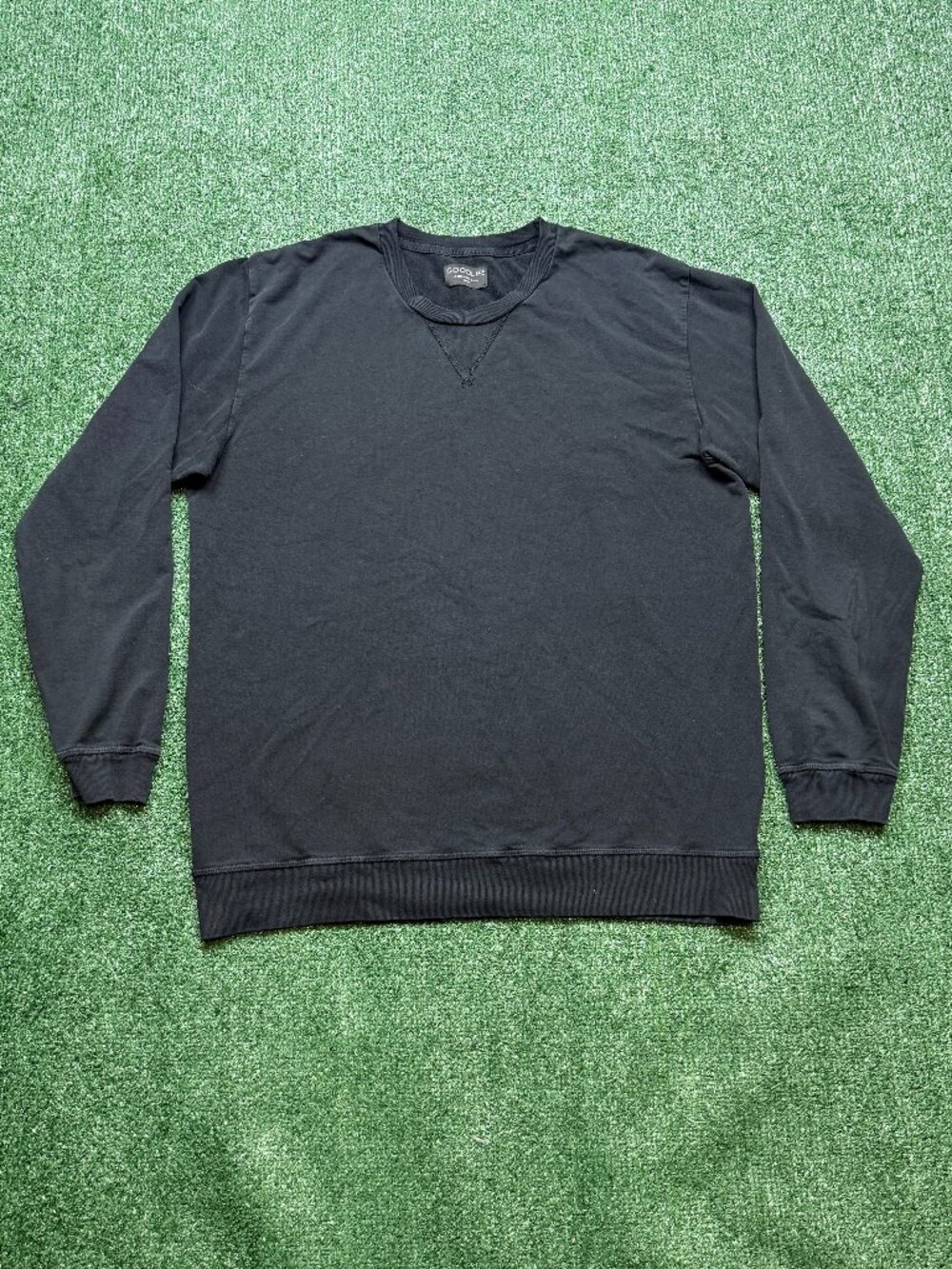 Goodlife Sweatshirt Men's Size L Large Black Pullover Lightweight Preppy Casual